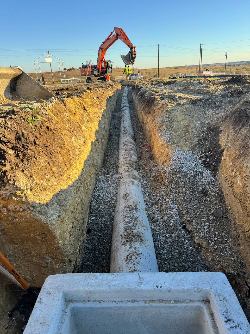 Renu Texas storm drain pipe installation